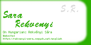 sara rekvenyi business card