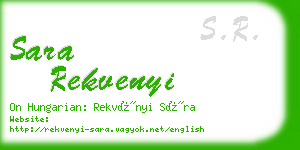 sara rekvenyi business card